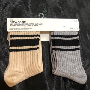 Forever 21 Men's Crew Socks - Black and Gray